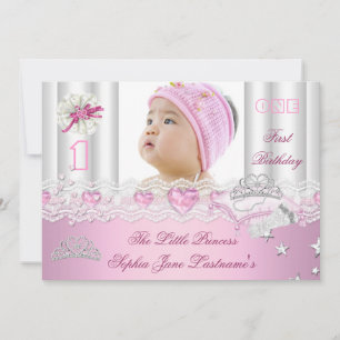 Convite Festa de Aniversário de Um Ano da Pequena Princesa
