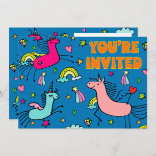 Convite Festa de aniversário de Unicórnio Magical Whimsica
