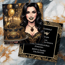 Festa de Aniversário de Vampiro Gótico | Preto e D