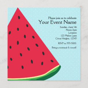 Convite Festa de Aniversário de Verão Diversão Azul Melanc