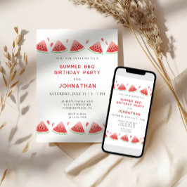 Convite Festa de aniversário de Verão do quintal