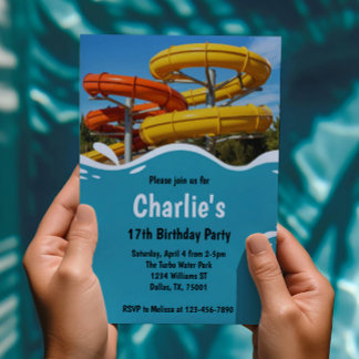 Convite Festa de aniversário de Verão do Teen Water Park