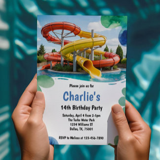 Convite Festa de aniversário de Verão do Teen Water Park