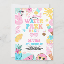 Convite Festa de aniversário de Verão do Tropical Water Pa