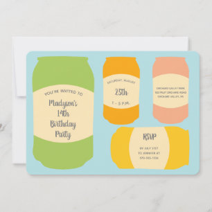 Convite Festa de aniversário de Verão Seltzer Soda