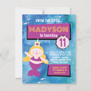 Convite Festa de aniversário de vida no mar azul-colmeia