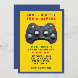 Convite Festa de aniversário de videogame