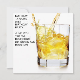 Convite Festa de aniversário de Vidro Whiskey