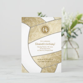 Convite festa de aniversário de vôlei de ouro girino