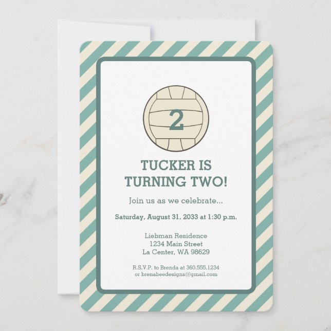 Convite Festa de aniversário de voleibol (Frente)