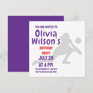 Convite Festa de aniversário de Voleibol, Jogadora de Vole