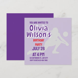 Convite Festa de aniversário de Voleibol, Jogadora de Vole