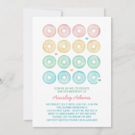 Convite Festa de aniversário deliciosa das rosquinhas