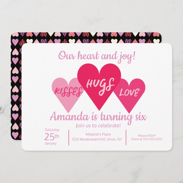 Convite Festa de aniversário dia de os namorados (Frente/Verso)