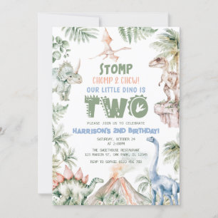 Convite Festa de aniversário Dino do Dinossaur Boy