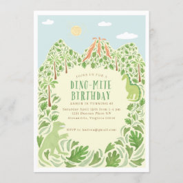 Convite Festa de aniversário Dino-mite