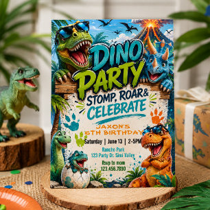 Convite Festa de Aniversário Dino Party   Aniversário de D
