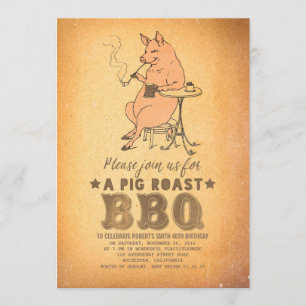 Convite Festa de aniversário divertida do CHURRASCO