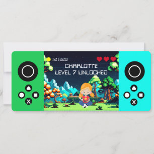 Convite Festa de aniversário divertida do jogo de computad