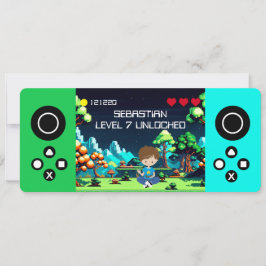 Convite Festa de aniversário divertida do jogo de computad