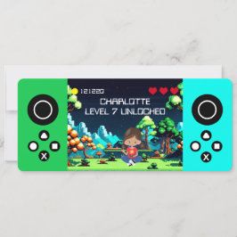 Convite Festa de aniversário divertida do jogo de computad