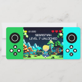 Convite Festa de aniversário divertida do jogo de computad