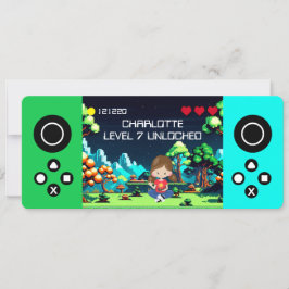 Convite Festa de aniversário divertida do jogo de computad