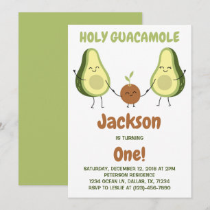 Convite Festa de Aniversário do Abacate Holy Guacamole
