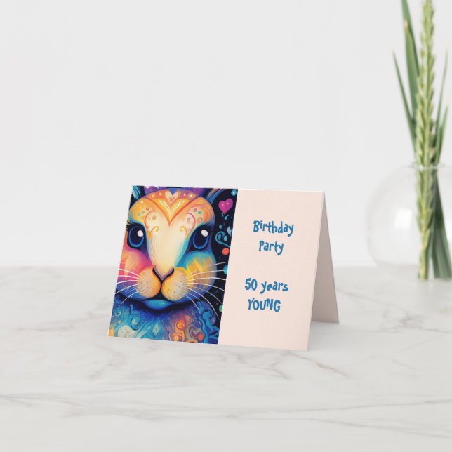 Convite Festa de aniversário do Adulto do Coelho Divertido (Frente)