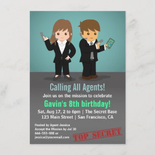 Convite Festa de aniversário do agente secreto