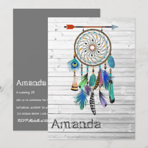 Convite Festa de Aniversário do Apanhador de Sonhos Nativo