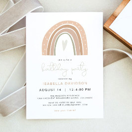 Convite Festa de aniversário do arco-íris GITA Pastel