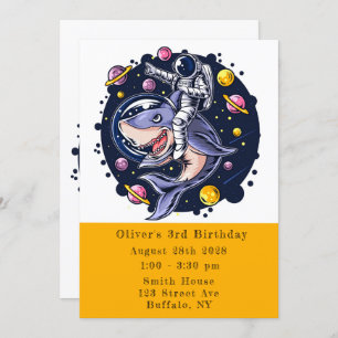 Convite Festa de aniversário do Astronauta do Tubarão
