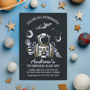Convite Festa de aniversário do Astronauta e dos Planetas 