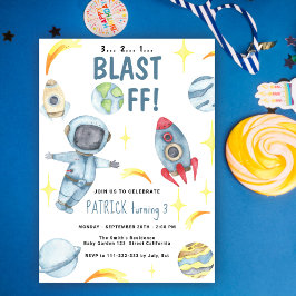 Convite Festa de aniversário do astronauta no espaço