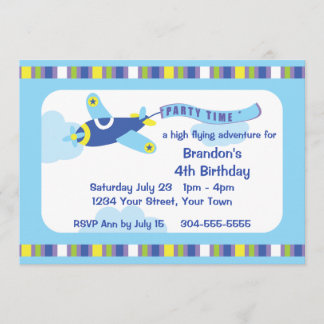 Convite Festa de aniversário do avião