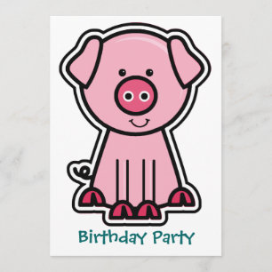 Convite Festa de aniversário do Baby Pig Sticker