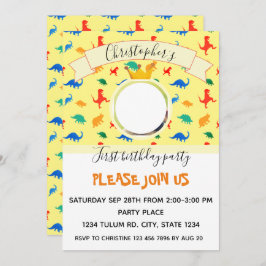 Convite Festa de aniversário do bebê dinossauro