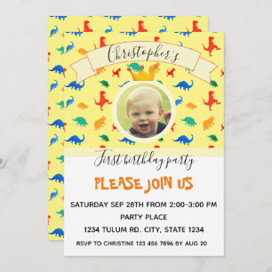 Convite Festa de aniversário do bebê dinossauro