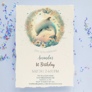 Convite Festa de Aniversário do Bebê Golfinho Fofo