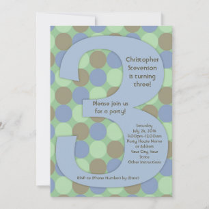 Convite Festa de aniversário do Big Number 3 3rd Boy