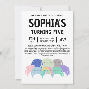 Convite Festa de Aniversário do Bunny Squishmallow