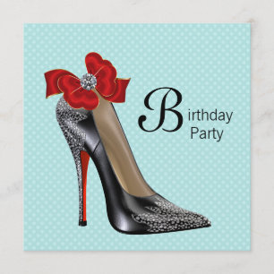 Convite Festa de aniversário do Calçado de alto calcanhar