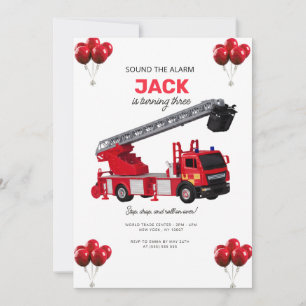 Convite Festa de Aniversário do Caminhão de Bombeiros Verm