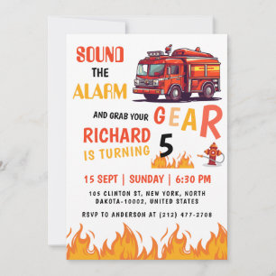 Convite Festa de aniversário do Caminhão de Fogo do Jovem