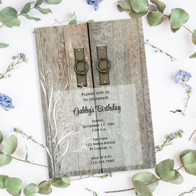 Convite Festa de aniversário do campo de portas duplas (Criador carregado)