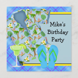 Convite Festa de Aniversário do Cara com Margarita no Chur