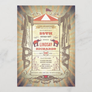 Convite Festa de aniversário do carnaval do circo ou do