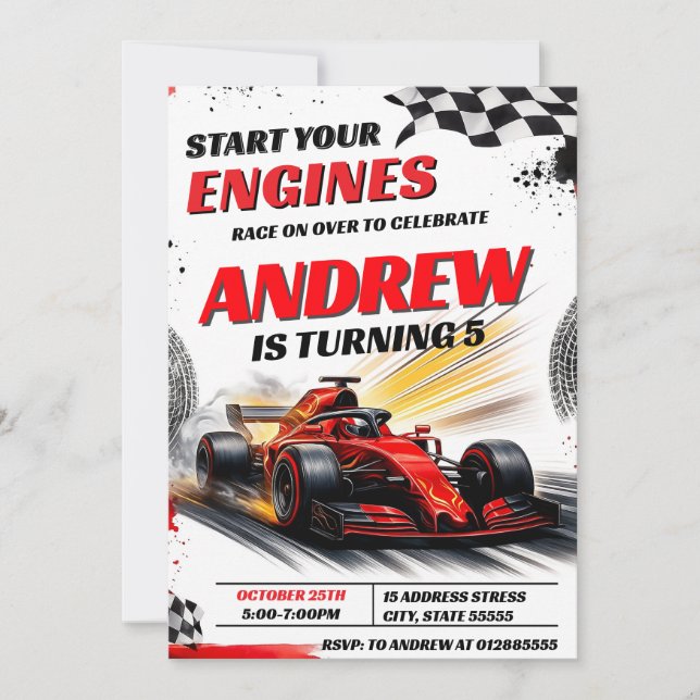 Convite Festa de aniversário do Carro do Esporte Pessoal p (Frente)