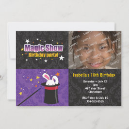 Convite Festa de aniversário do coelho do mágico